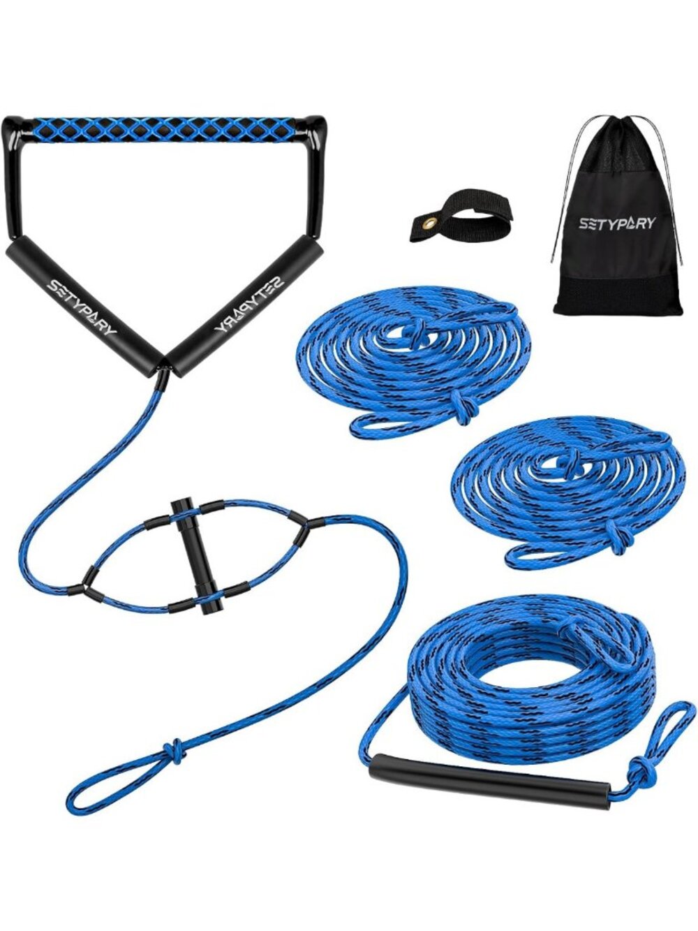 75FT Floating Wakeboard Rope & Handle - 4 Section Water Ski Rope for Watersports